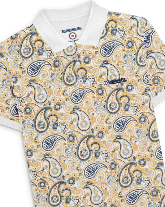 Paisley Brand Polo - White / Navy