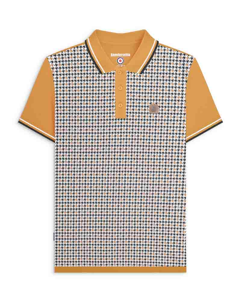 Houndstooth Polo - Mustard