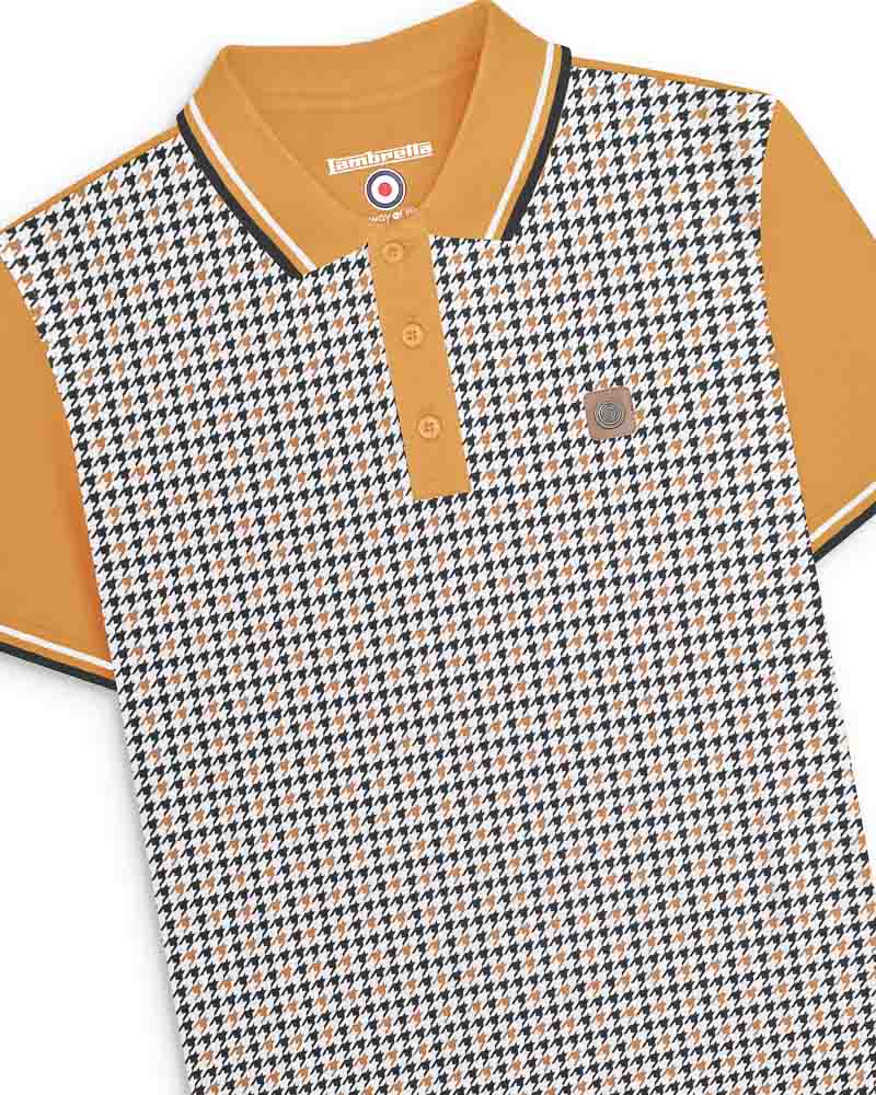 Houndstooth Polo - Mustard