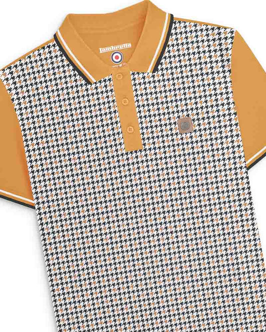 Houndstooth Polo - Mustard