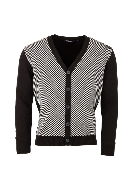 Check Cardigan - Black