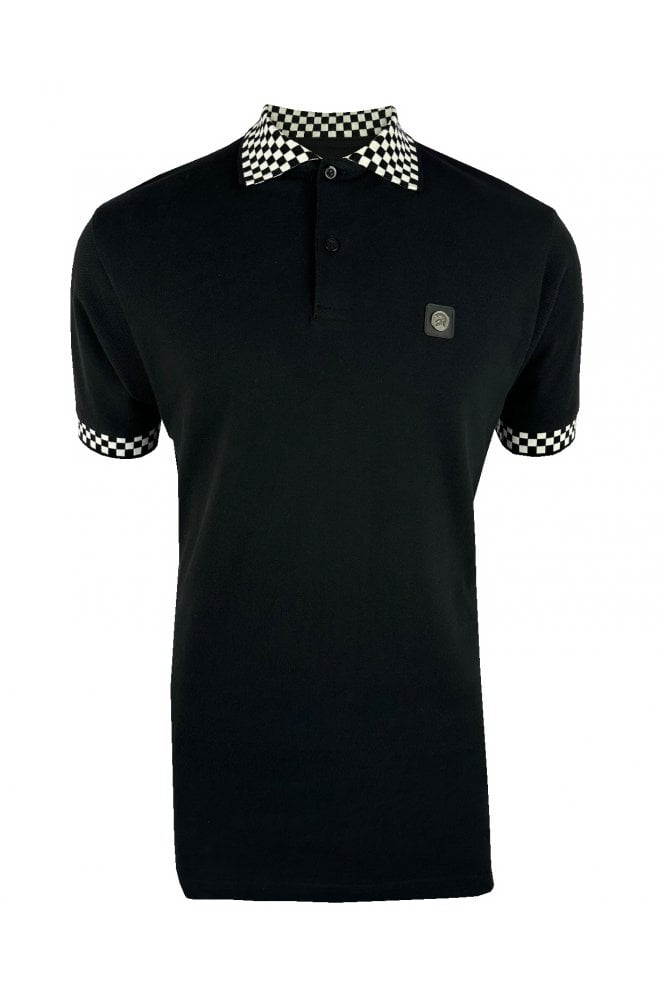 Checkerboard Trim Pique Polo
