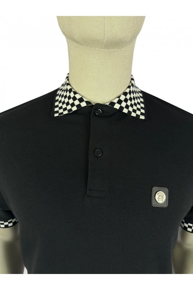 Checkerboard Trim Pique Polo