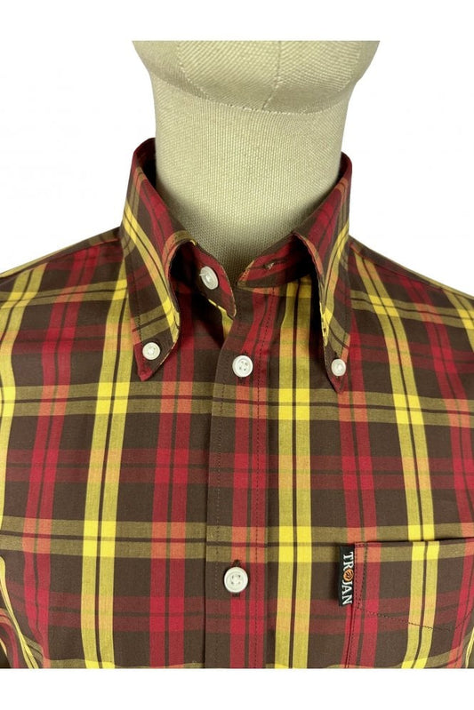Trojan Check Shirt - Chocolate