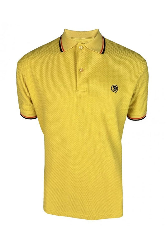Twin Tipped Textured Polo - Mustard