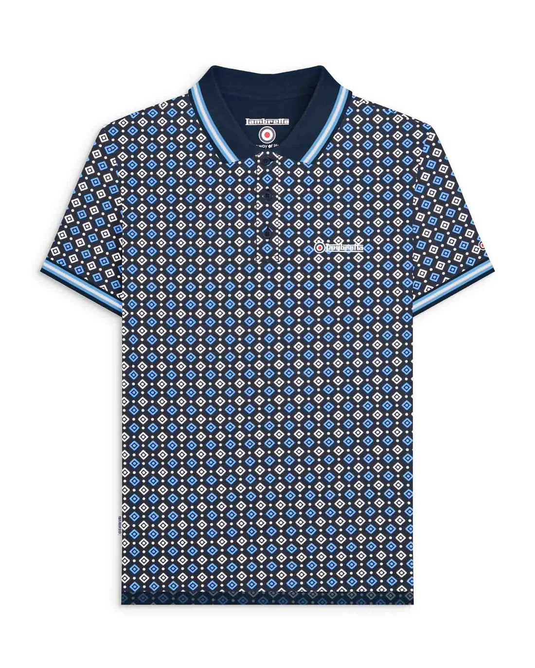 Geo AOP Polo - Navy / Azure