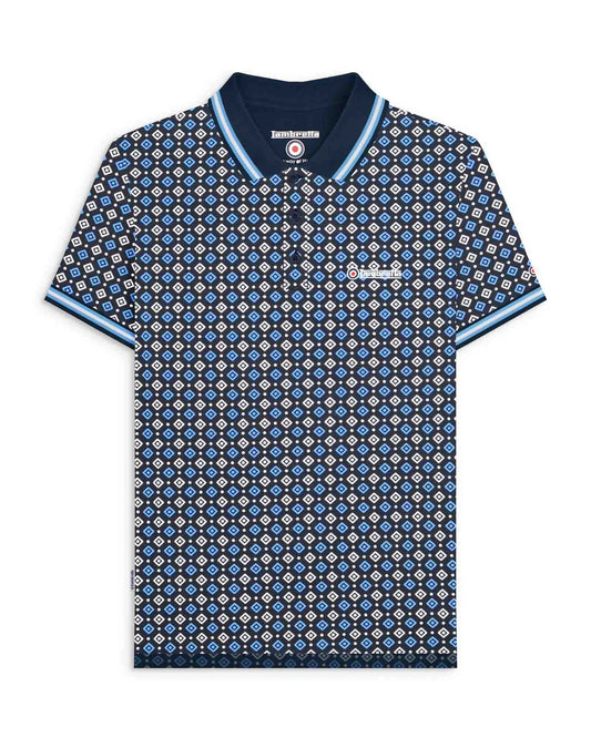 Geo AOP Polo - Navy / Azure