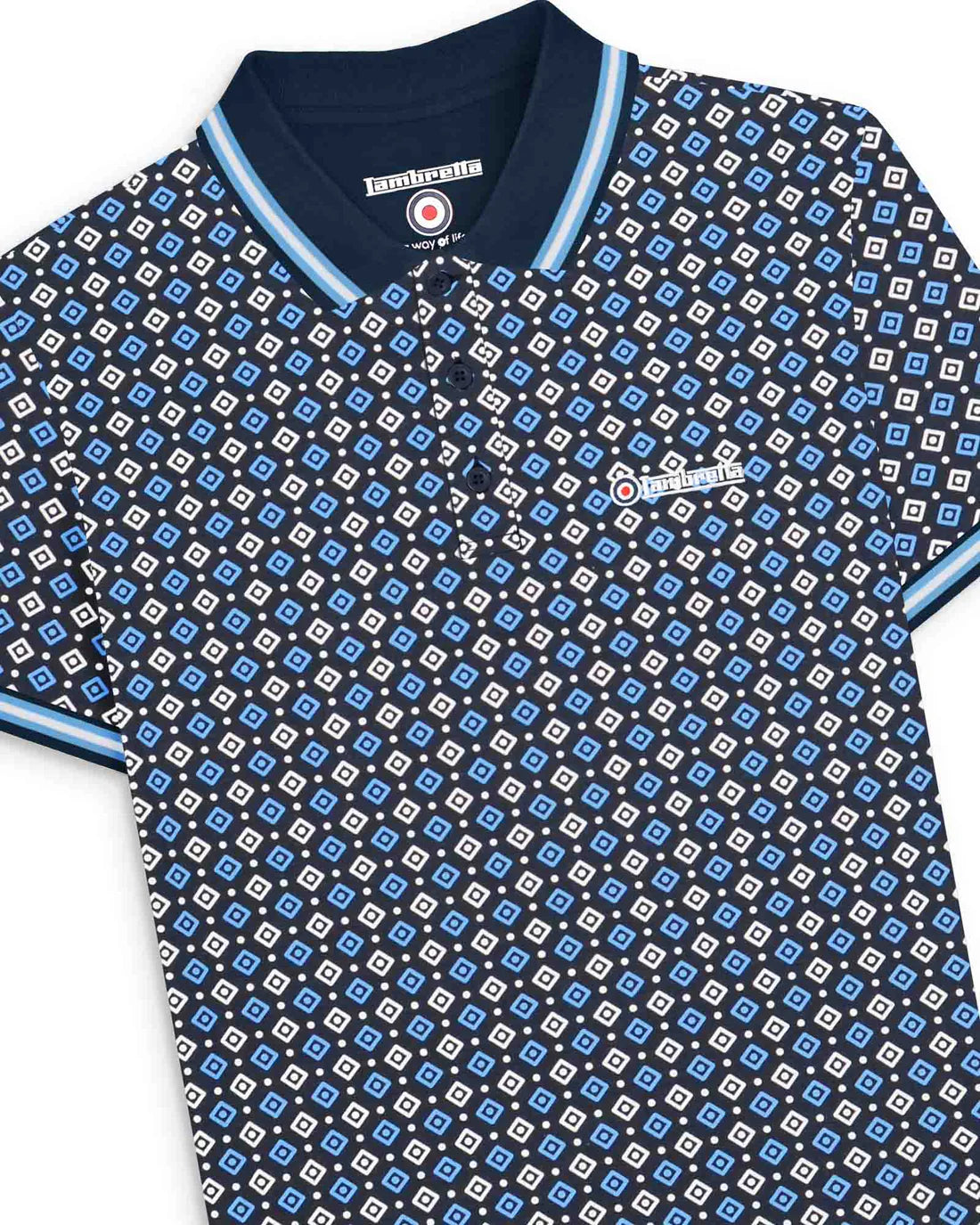 Geo AOP Polo - Navy / Azure