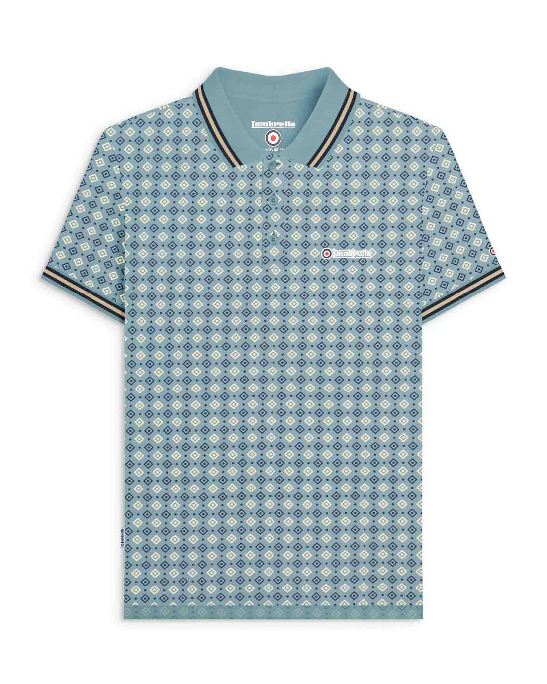 Geo AOP Polo - Smoke / Blue