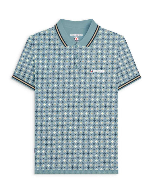 Geo AOP Polo - Smoke / Blue