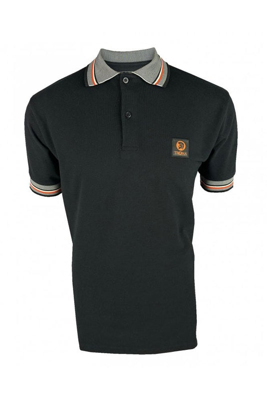 Oxford Collar Pique Polo - Black