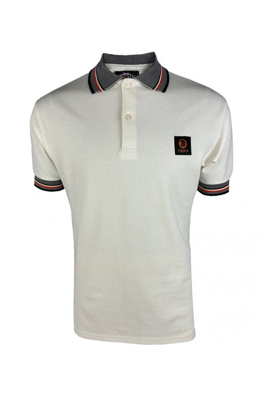 Oxford Collar Pique Polo - Ecru
