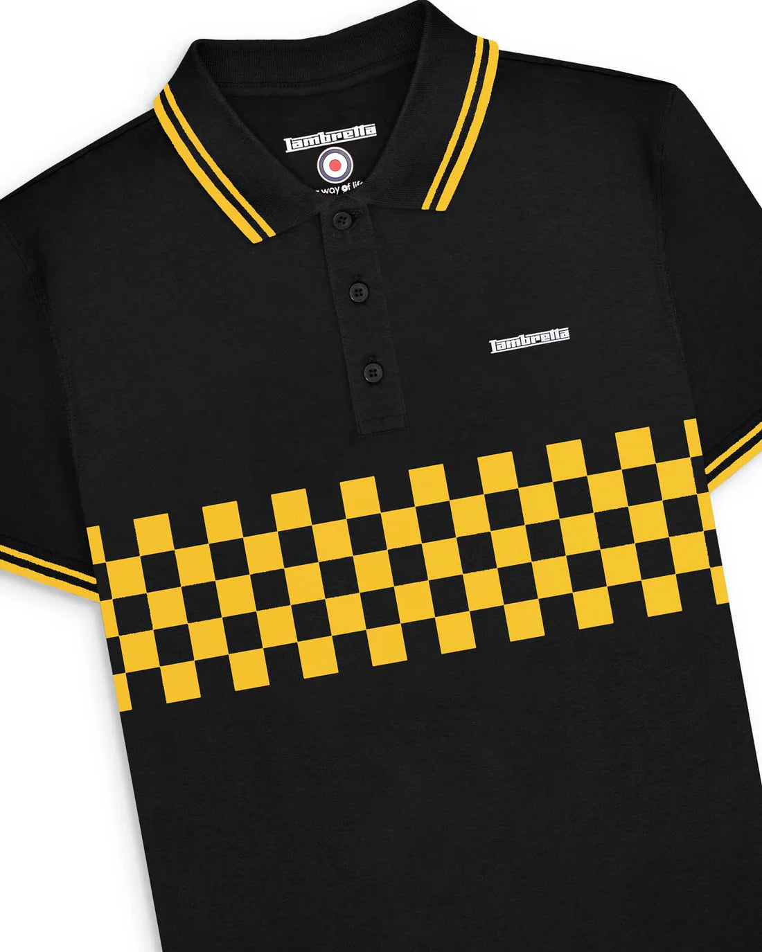 Two Tone Tipped Polo - Black / Gold