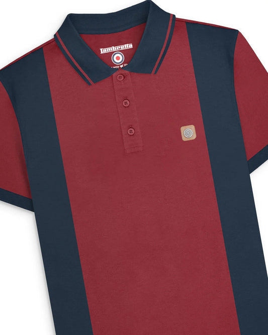 Vintage Panel Polo - Burgundy / Navy